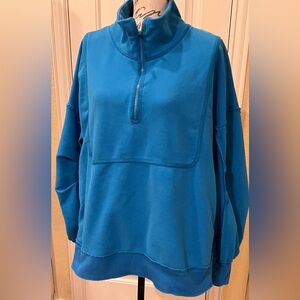 Free People Movement In The Clouds Blue Quarter Zip Pullover.
